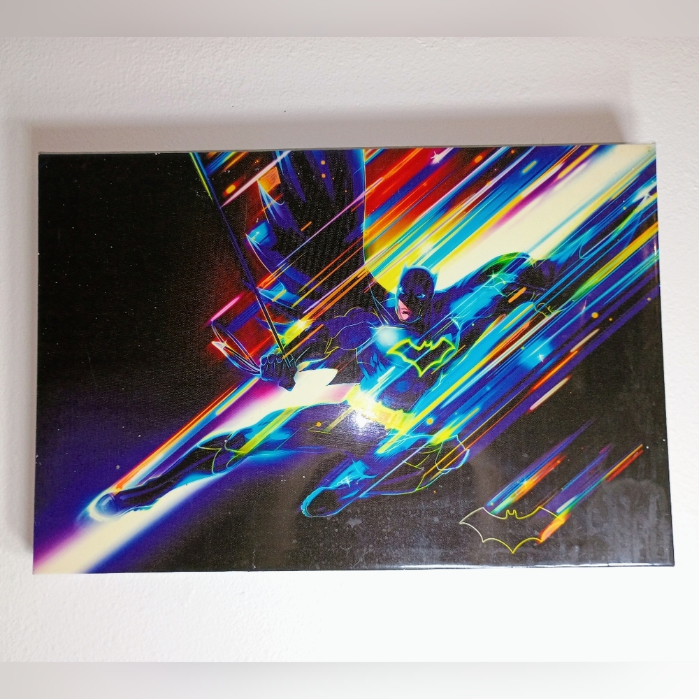 DC Comics Neon Superhero Canvas in Blue and Yellow